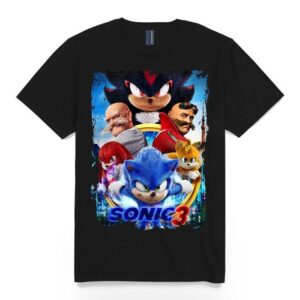 Sonic Hedgehog 3 Movie Poster Video Game Shirt