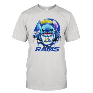 Stitch Inside Los Angeles Rams Logo T Shirt