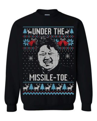 Under The Missile-Toe Kim Jong Un Ugly Christmas Sweater