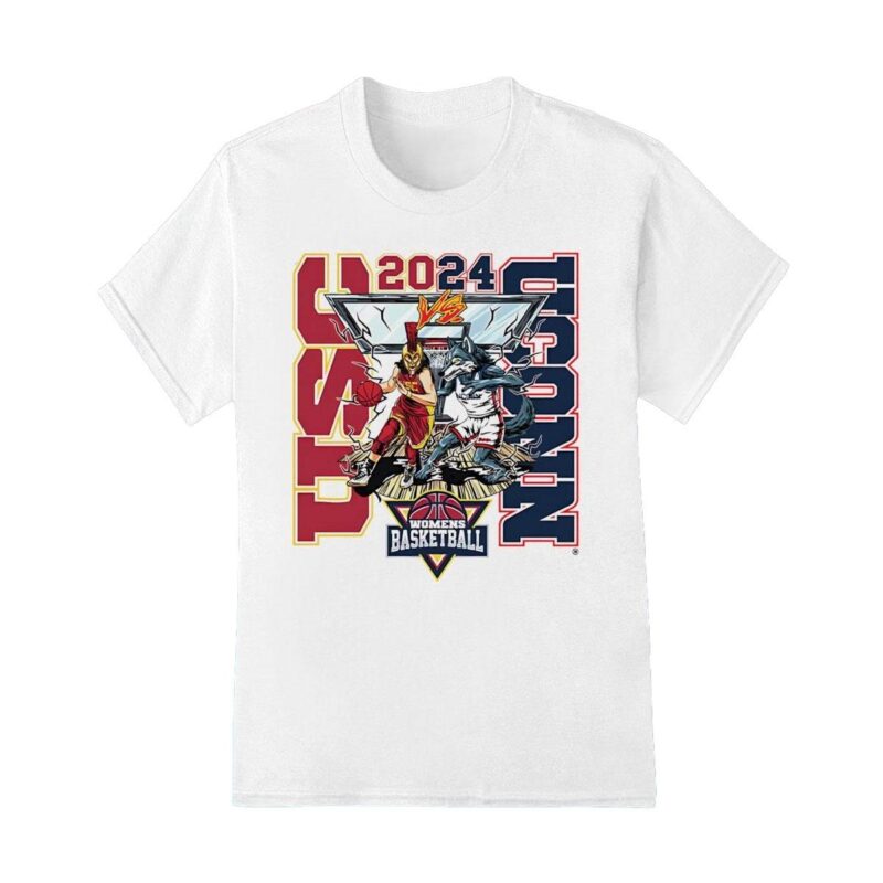 USC Trojans vs UConn Huskies 2024 Womens Basketball Mascot Shirt