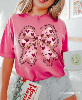 Valentine Pink Coquette Bow Shirt