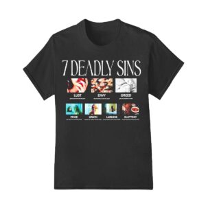 7 deadly sins lust envy greed pride wrath laziness gluttony shirt