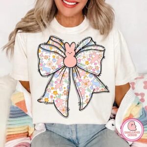 Bunny Coquette easter Floral bow Shirt