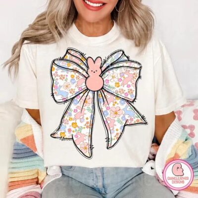 Bunny Coquette easter Floral bow Shirt