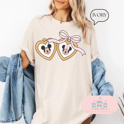 Cute Locket Bow Minnie Mickey Lover shirt