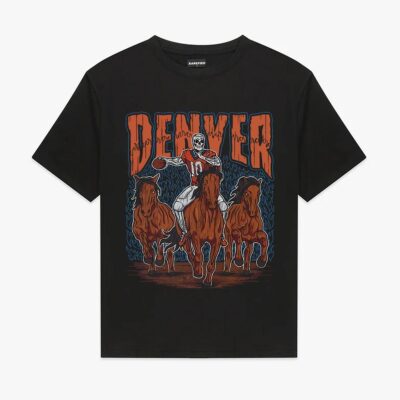 Denver Broncos Skeleton Player Football Art Shirt