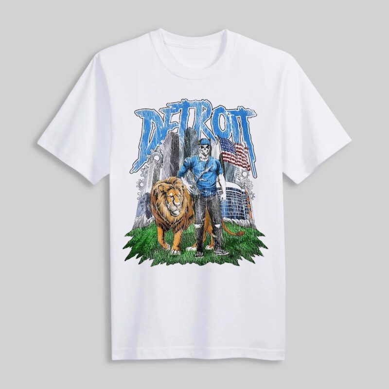 Detroit Lions Football Skeleton City Shirt