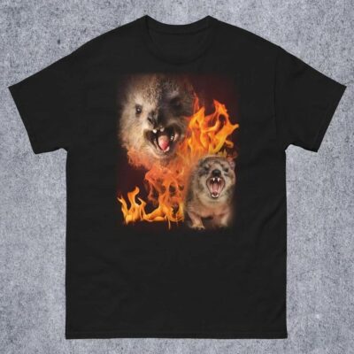 Funny Rock Hyrax Fire Meme Tee Shirt