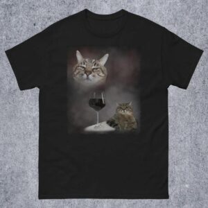 Funny Wine Cat Dank Meme Tee Shirt