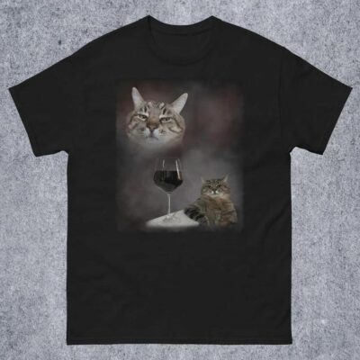 Funny Wine Cat Dank Meme Tee Shirt