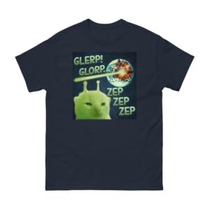 Glerp Glorp Funny Alien Cat Cat Meme Tee Shirt