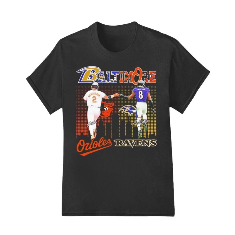 Gunnar Henderson and Lamar Jackson Baltimore Orioles Ravens shirt