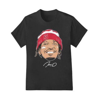 Jayden Daniels Washington Commanders face bandage shirt