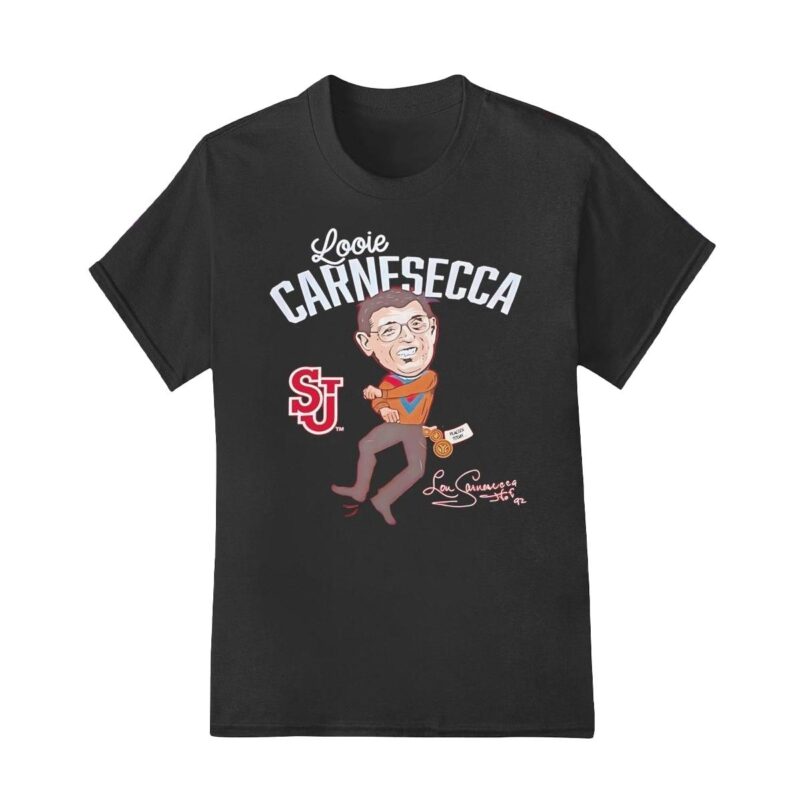 Looie Carnesecca St Johns Red Storm cartoon shirt