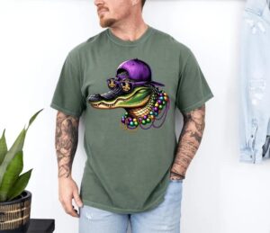 Mr Gator Head Shirt Cute Mardi Gras Shirt