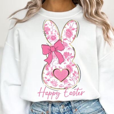 Pink Floral Chinoiserie Bunny Shirt