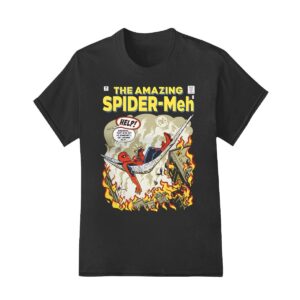 SpiderMan in a web hammock that iron guy shirt