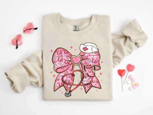 Valentine Nurse Bow Shirt