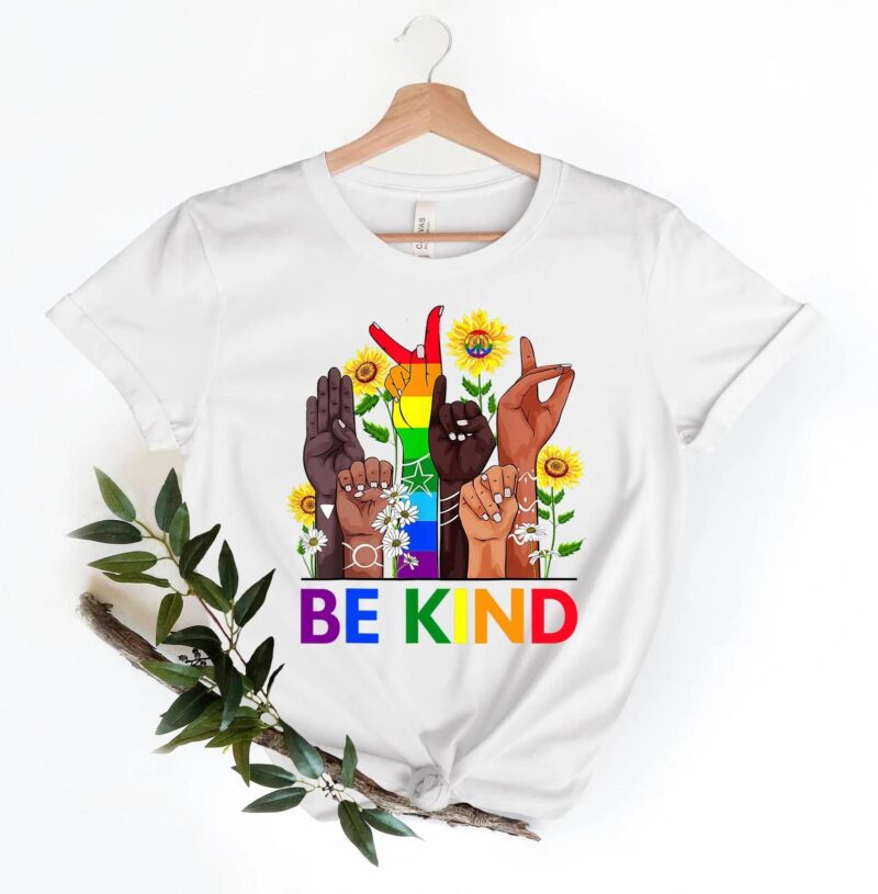 Be Kind Sign Language Be Kind Rainbow Shirt