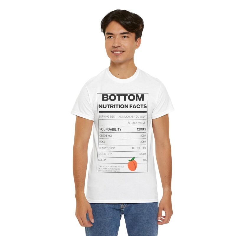 Bottom nutrition facts funny gay shirt