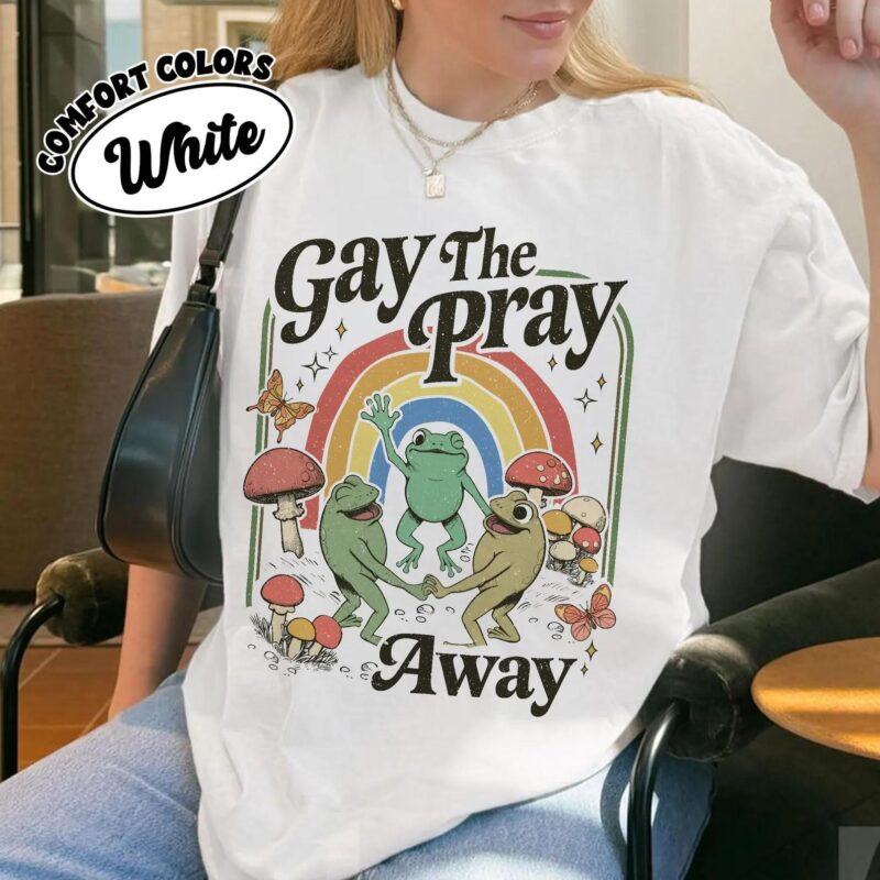 Gay The Pray Away Retro Gay Frog Shirt