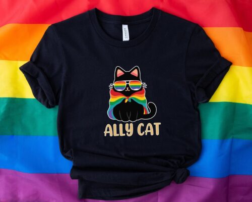 Pride Ally Cat Retro Rainbow Colors Cat Ally Shirt 7 Pride Ally Cat Retro Rainbow Colors Cat Ally Shirt