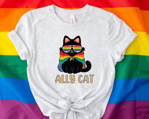 Pride Ally Cat Retro Rainbow Colors Cat Ally Shirt 6 Pride Ally Cat Retro Rainbow Colors Cat Ally Shirt